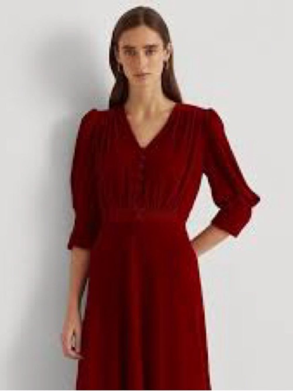 Ralph Lauren Deep Red Velvet Maxi Dress